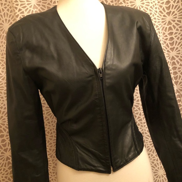 Yucatan Bay Jackets & Blazers - Vintage Genuine Leather Black Yucatán Bay Jacket